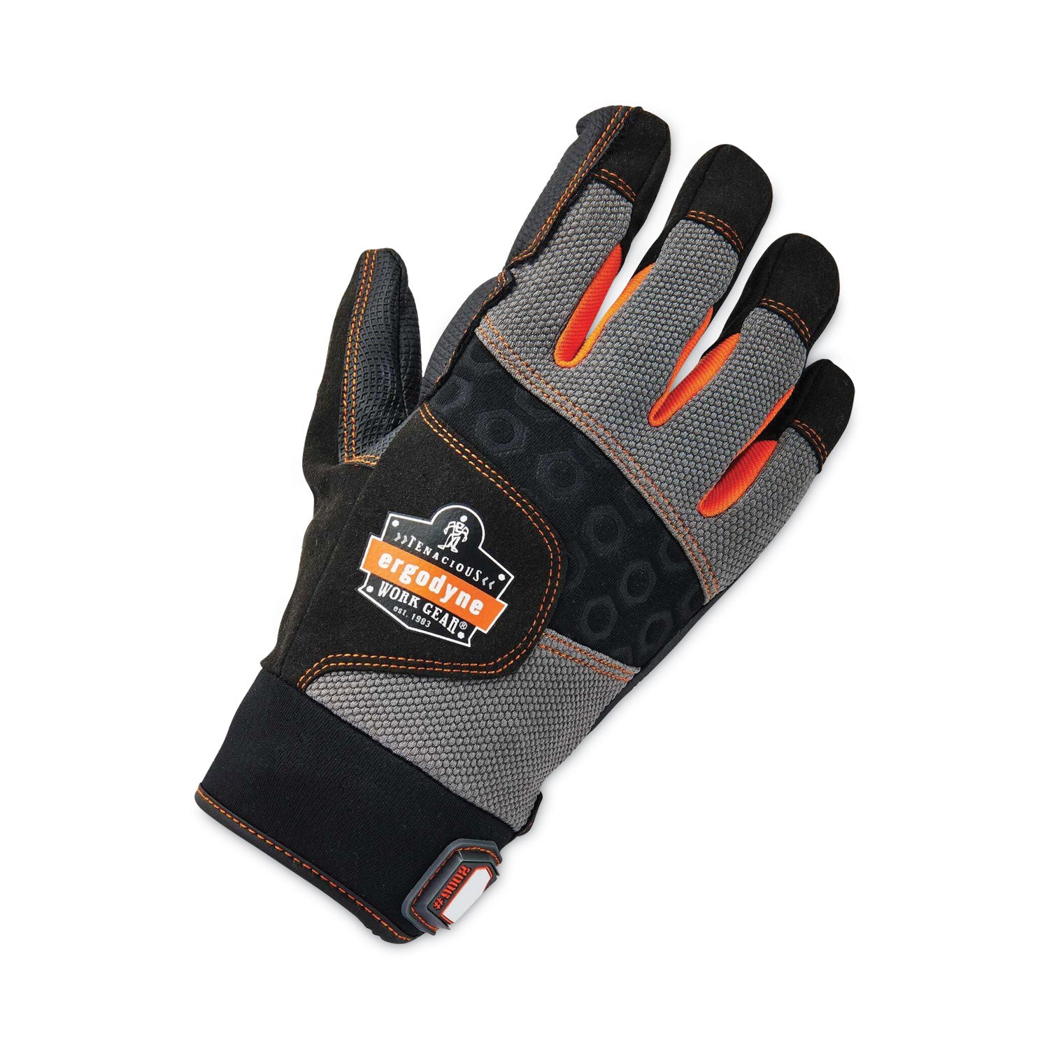 ergodyne ProFlex 9002 Certified Full-Finger Anti-Vibration Gloves, Black, X-Large, Pair (17705)