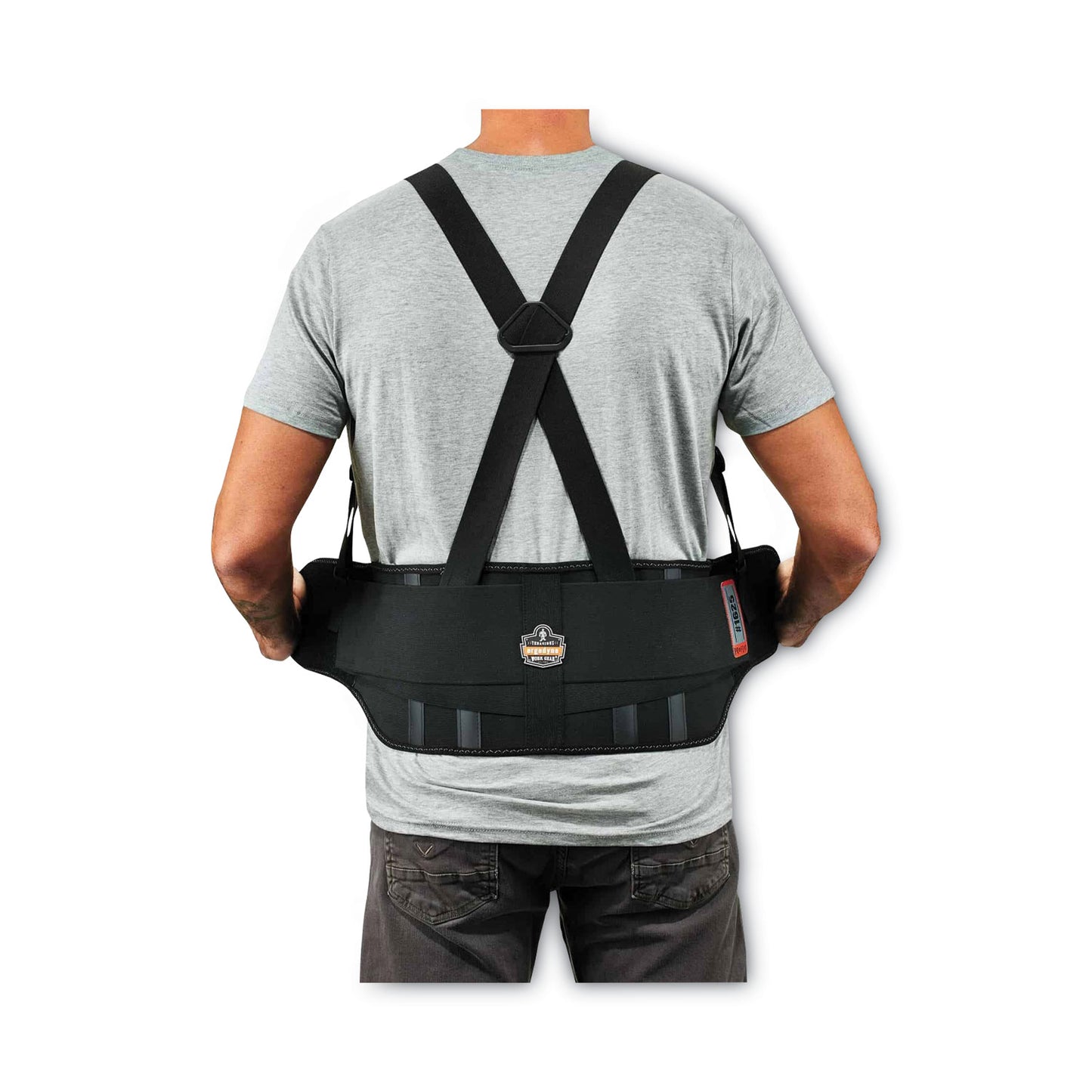 ergodyne ProFlex 1625 Elastic Back Support Brace, 3X-Large, 46" to 52" Waist, Black (11117)