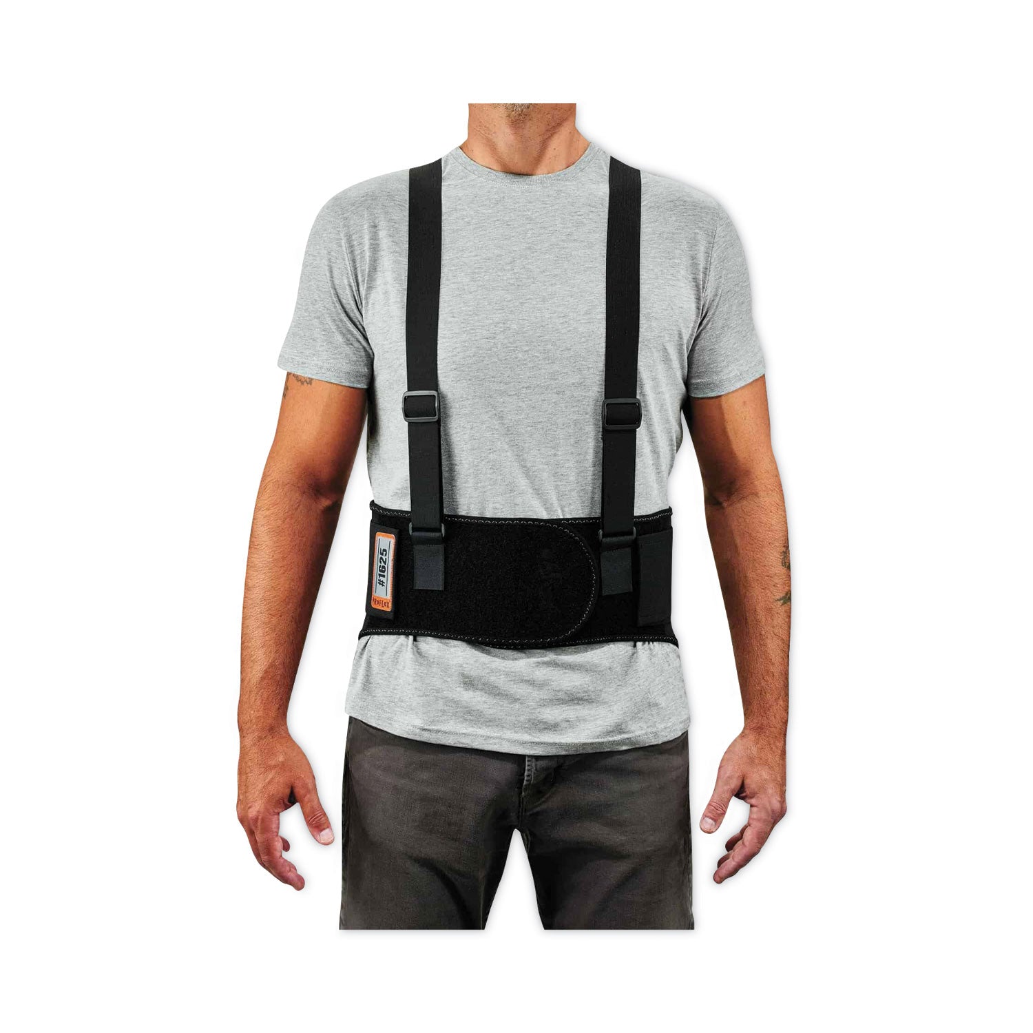 ergodyne ProFlex 1625 Elastic Back Support Brace, X-Large, 38" to 42" Waist, Black (11115)