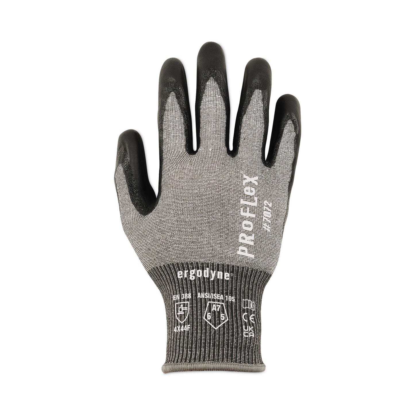 ergodyne ProFlex 7072 ANSI A7 Nitrile-Coated CR Gloves, Gray, Small, Pair (10312)