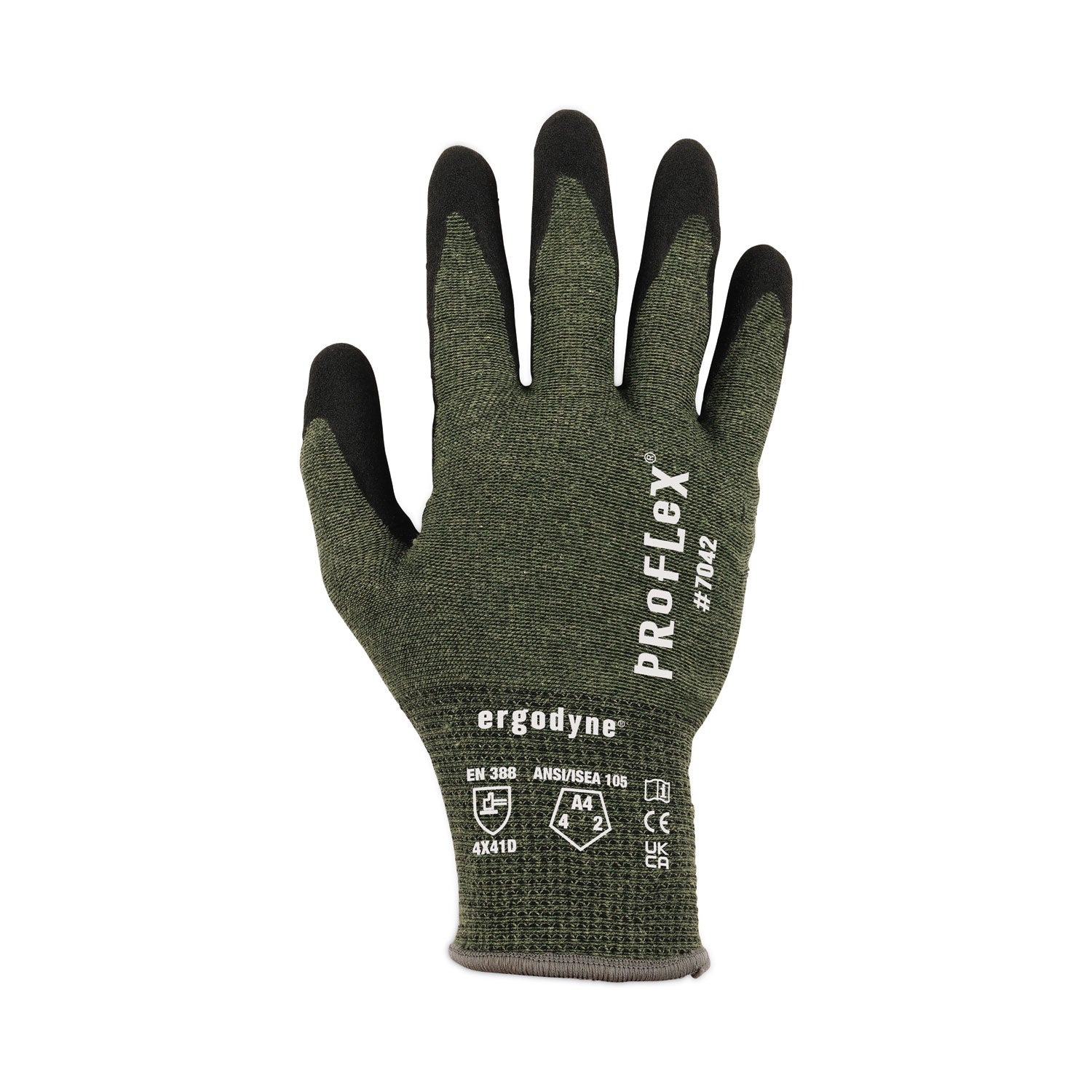 ergodyne ProFlex 7042 ANSI A4 Nitrile-Coated CR Gloves, Green, Medium, 12 Pairs/Pack (10333)