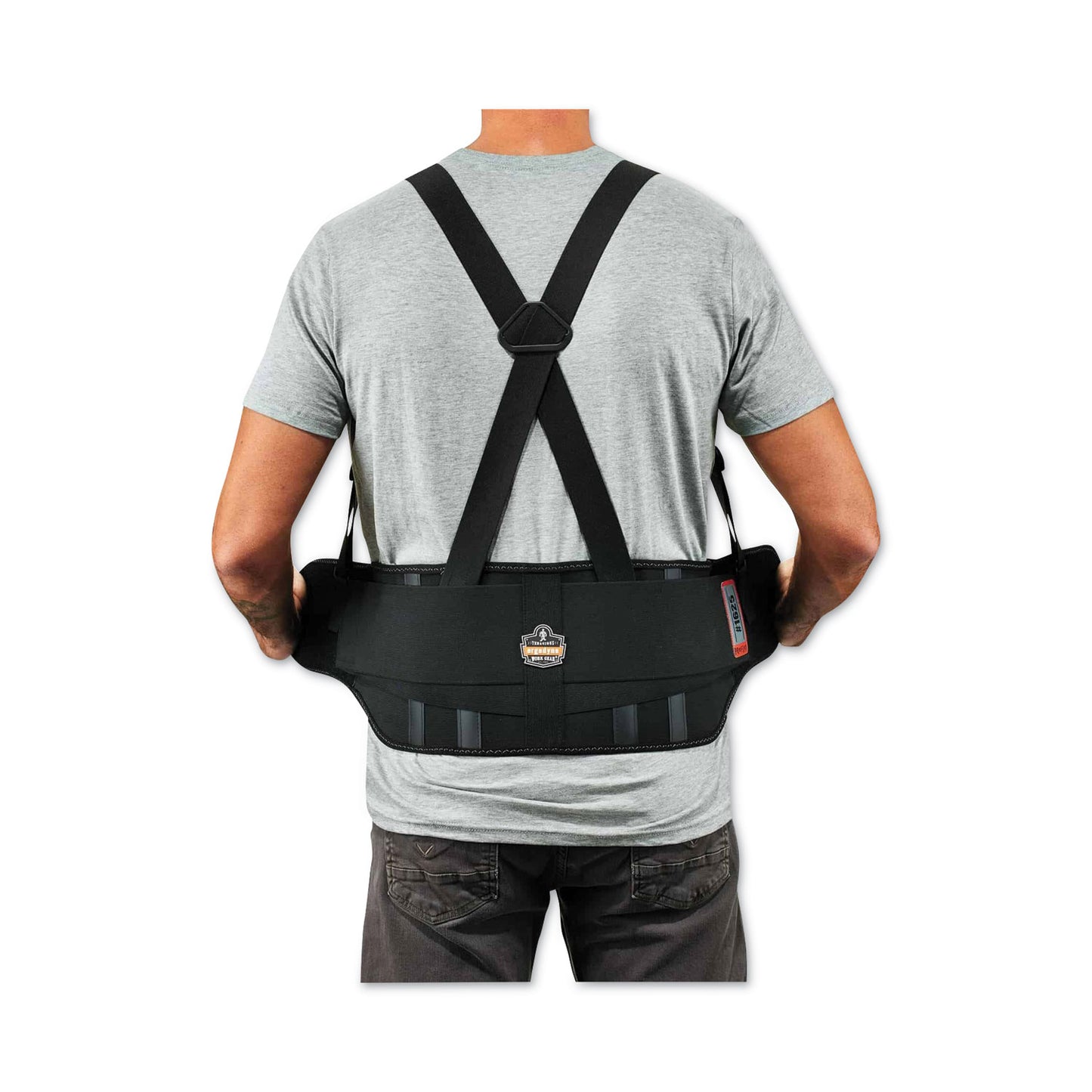 ergodyne ProFlex 1625 Elastic Back Support Brace, 4X-Large, 52" to 58" Waist, Black (11118)