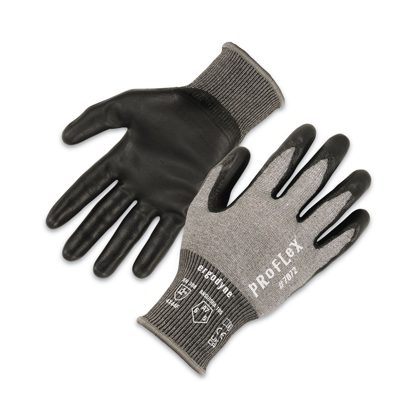 ergodyne ProFlex 7072 ANSI A7 Nitrile-Coated CR Gloves, Gray, X-Large, Pair (10315)