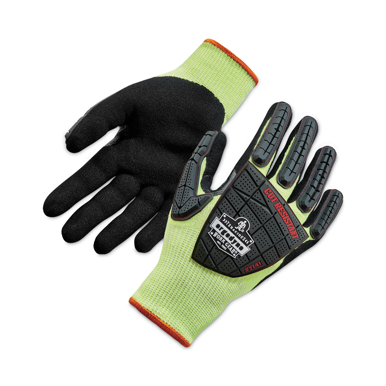 ergodyne ProFlex 7141 ANSI A4 DIR Nitrile-Coated CR Gloves, Lime, X-Large, Pair (17915)