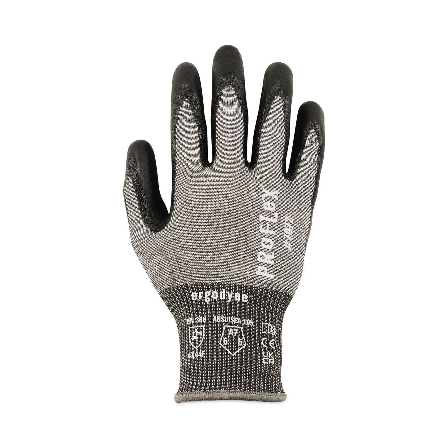 ergodyne ProFlex 7072 ANSI A7 Nitrile-Coated CR Gloves, Gray, Medium, Pair (10313)