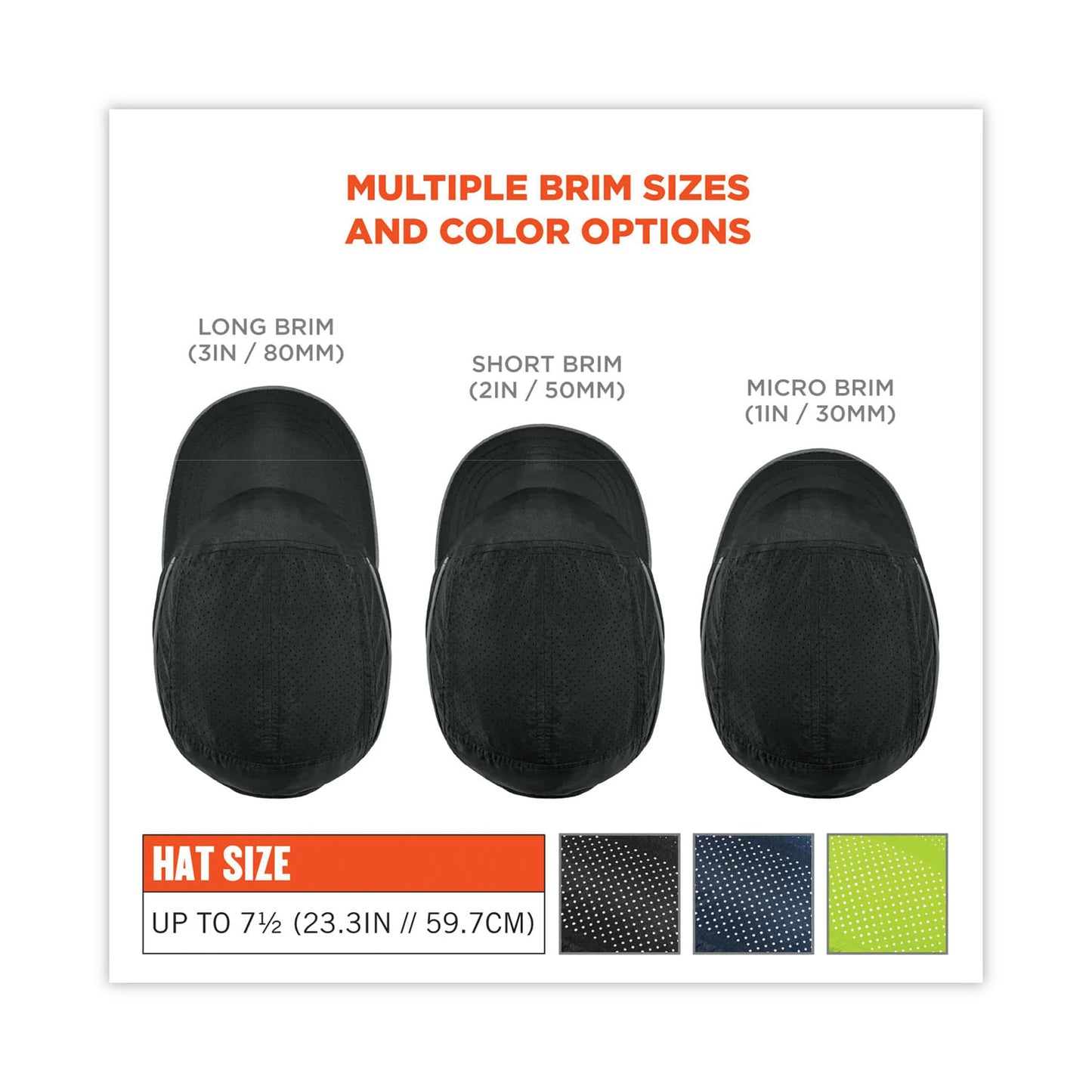 ergodyne Skullerz 8955 Lightweight Bump Cap Hat, Micro Brom, Black (23362)