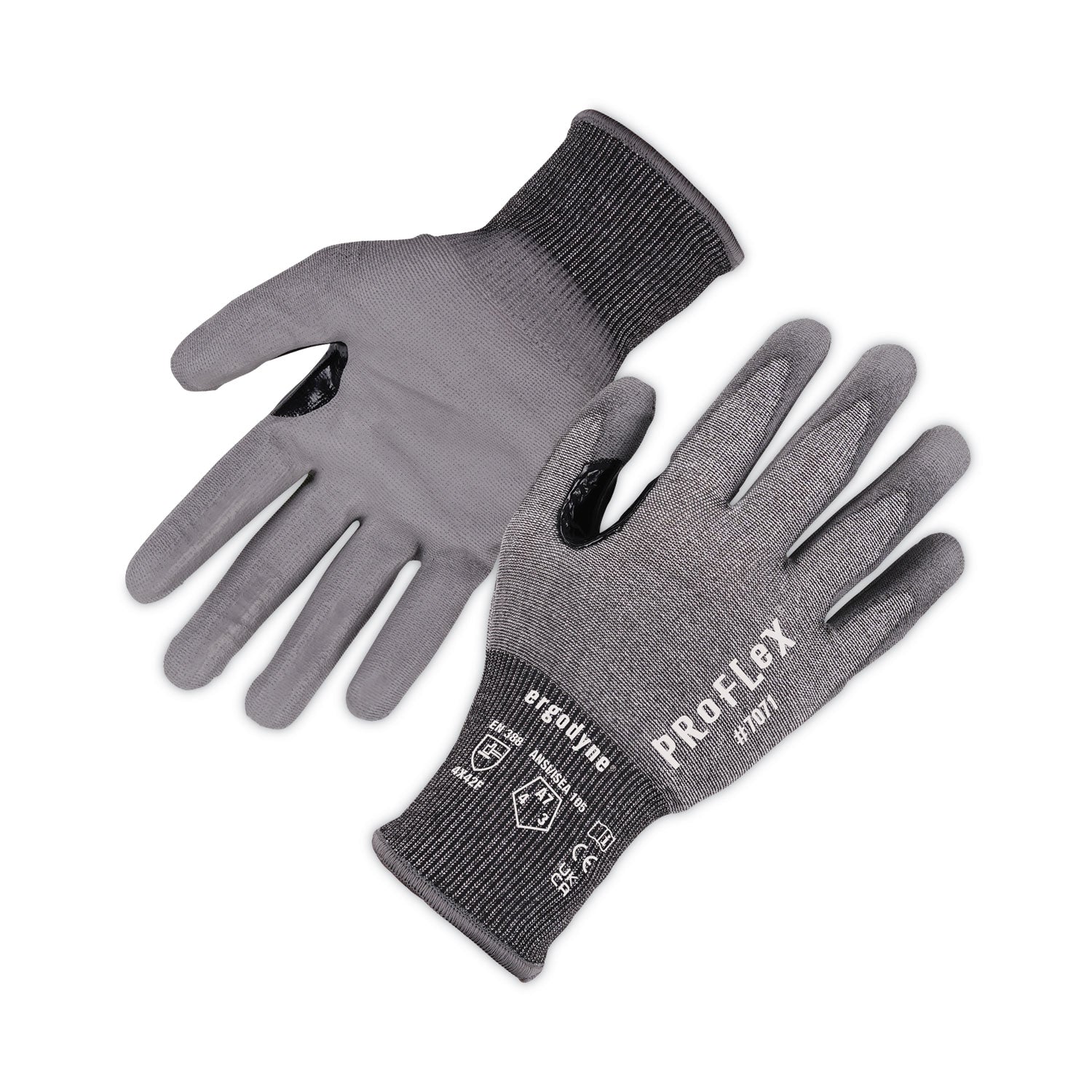 ergodyne ProFlex 7071 ANSI A7 PU Coated CR Gloves, Gray, Large, 12 Pairs/Pack (18064)