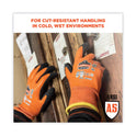 ergodyne ProFlex 7551 ANSI A5 Coated Waterproof CR Gloves, Orange, Large, Pair (17674)