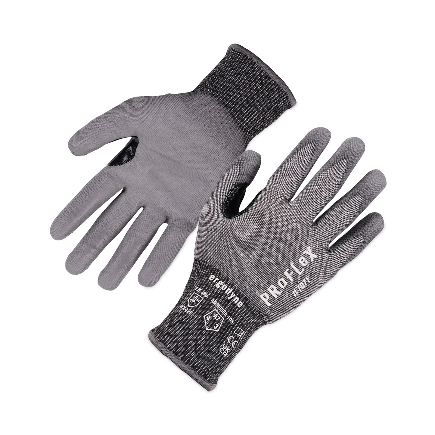 ergodyne ProFlex 7071 ANSI A7 PU Coated CR Gloves, Gray, 2X-Large, Pair (18076)