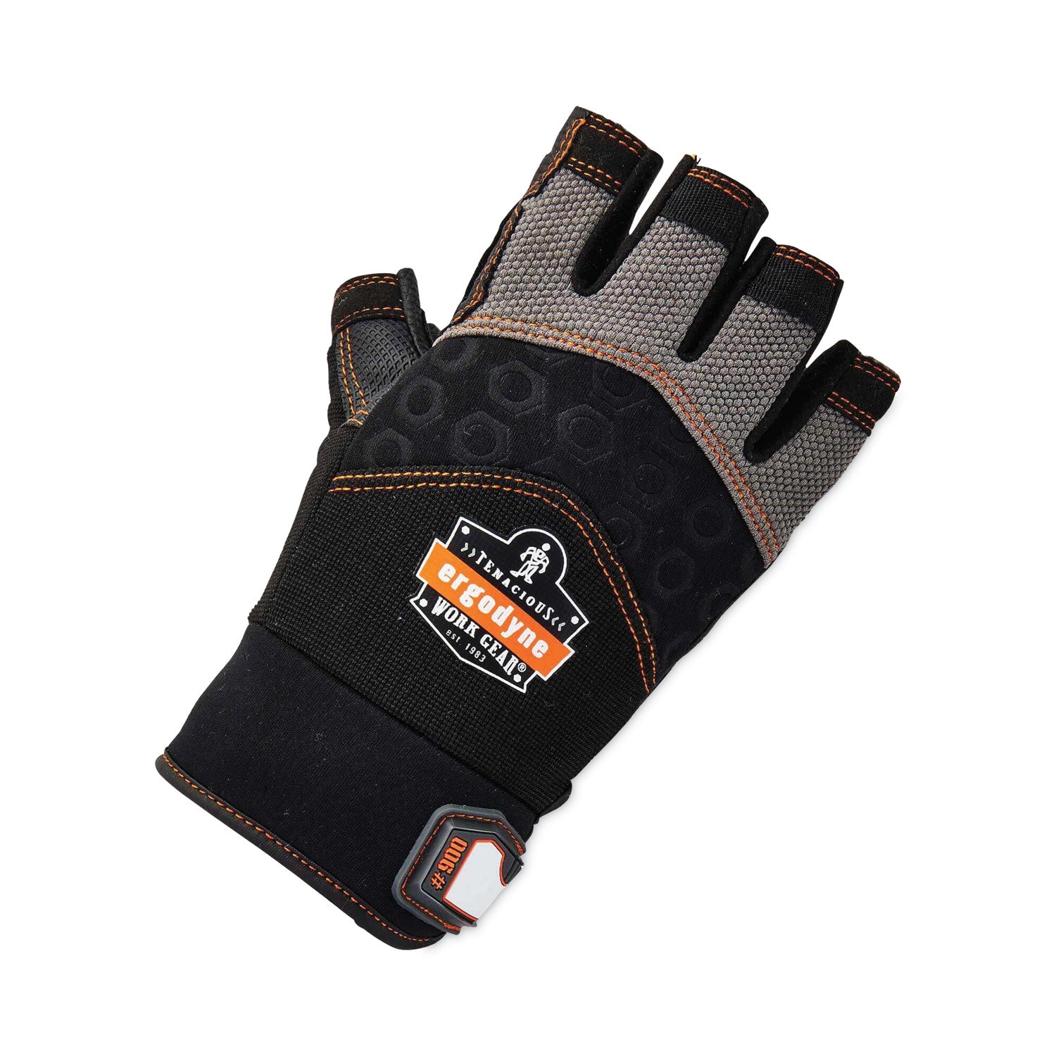 ergodyne ProFlex 900 Half-Finger Impact Gloves, Black, X-Large, Pair (17695)