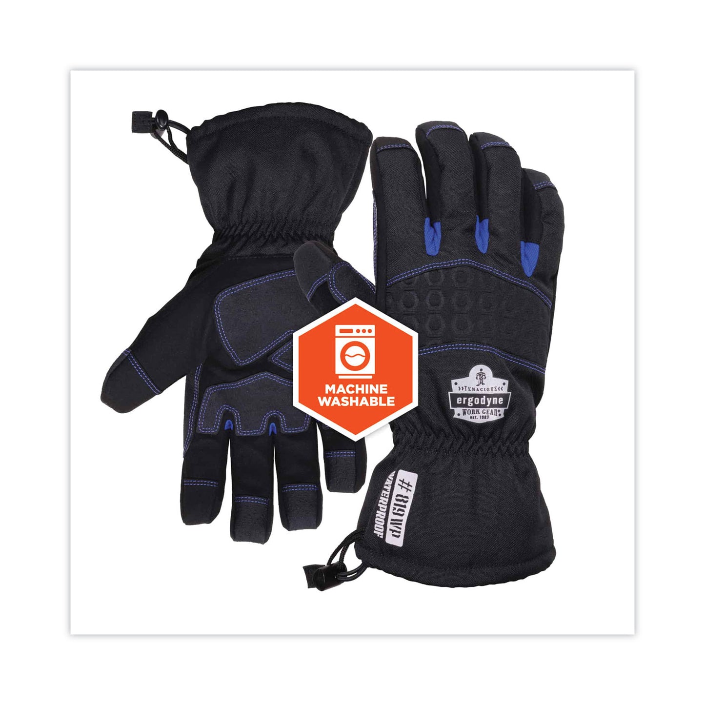 ergodyne ProFlex 819WP Extreme Thermal WP Gloves, Black, Small, Pair (17612)