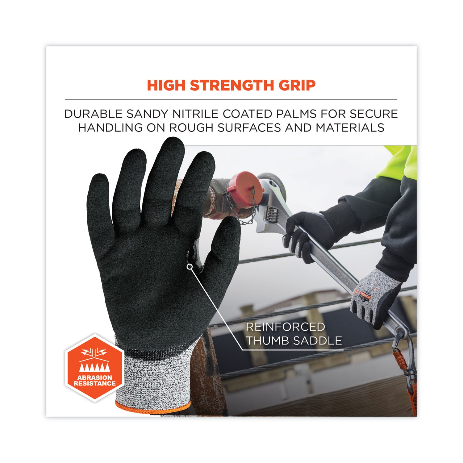 ergodyne ProFlex 7031 ANSI A3 Nitrile-Coated CR Gloves, Gray, Large, Pair (17984)