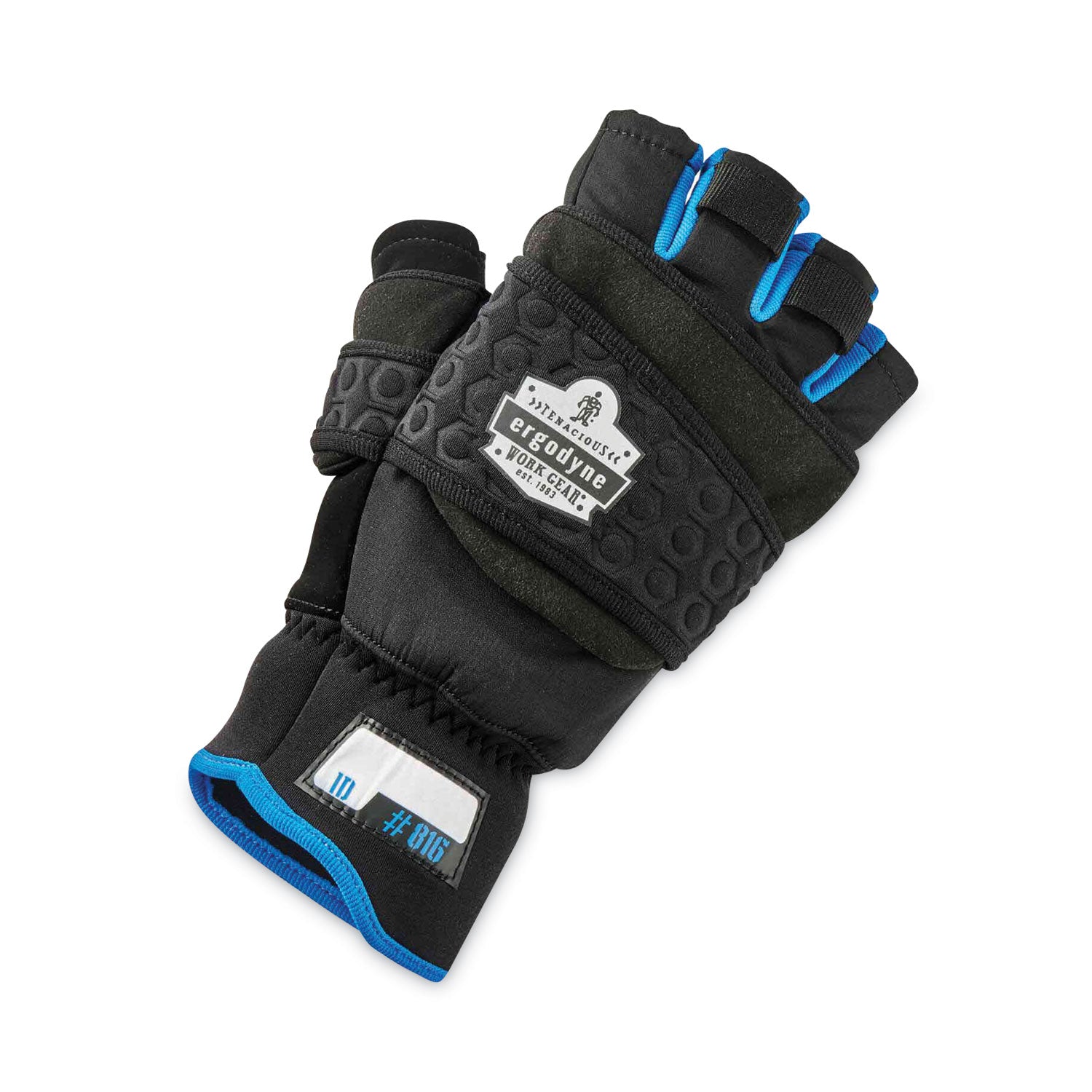 ergodyne ProFlex 816 Thermal Flip-Top Gloves, Black, Large, Pair (17344)