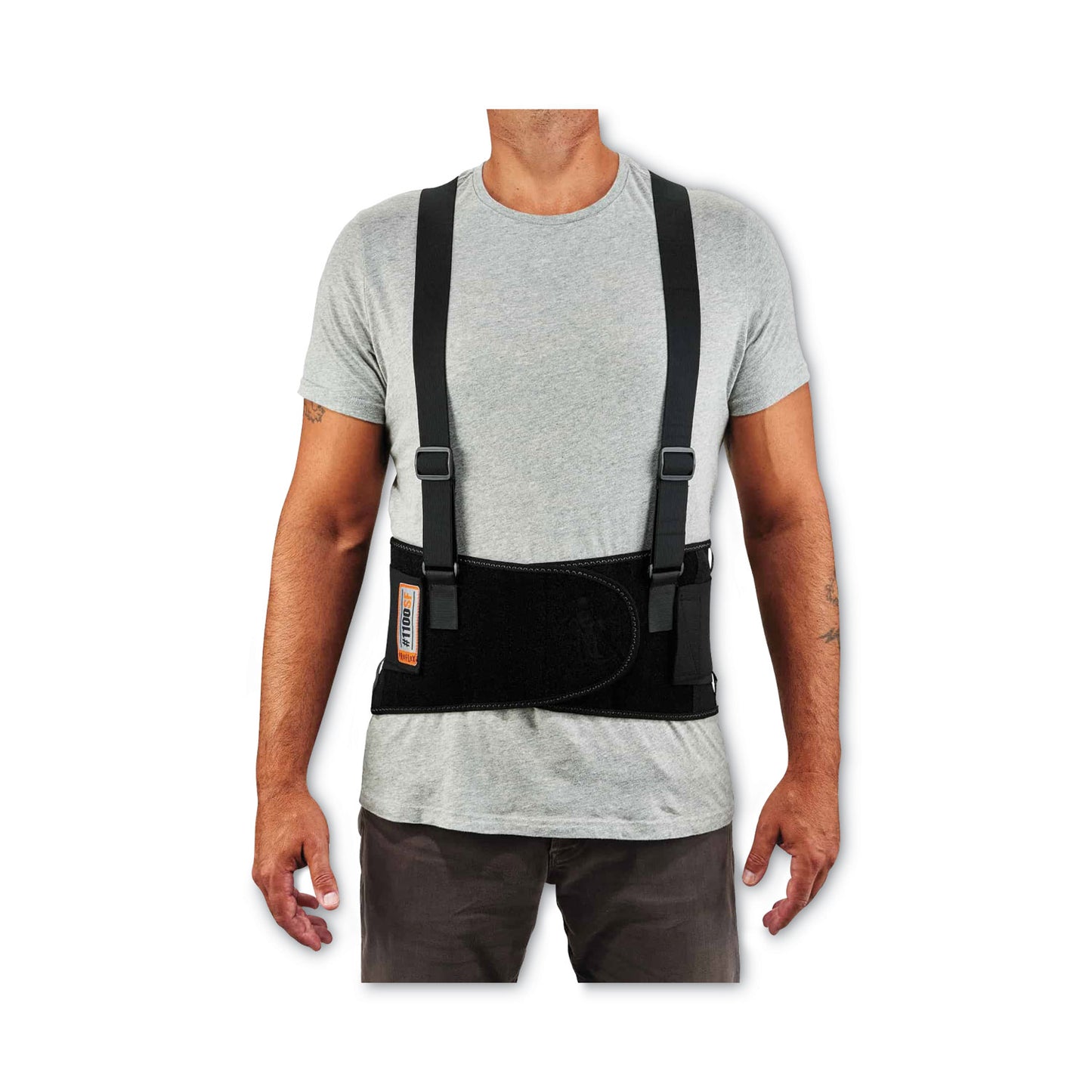 ergodyne ProFlex 1100SF Standard Spandex Back Support Brace, X-Small, 20" to 25" Waist, Black (11601)