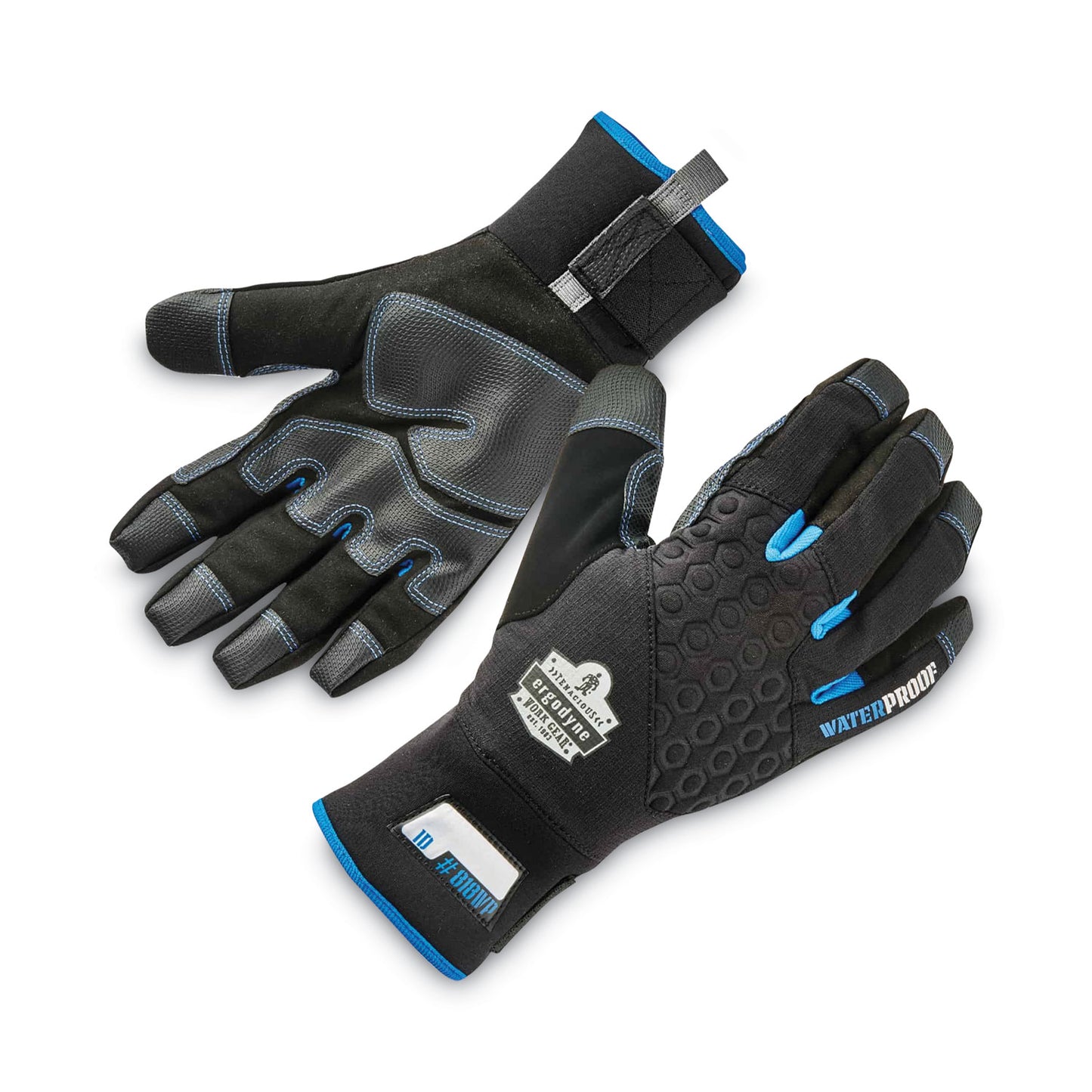 ergodyne ProFlex 818WP Thermal WP Gloves with Tena-Grip, Black Small, Pair (17382)