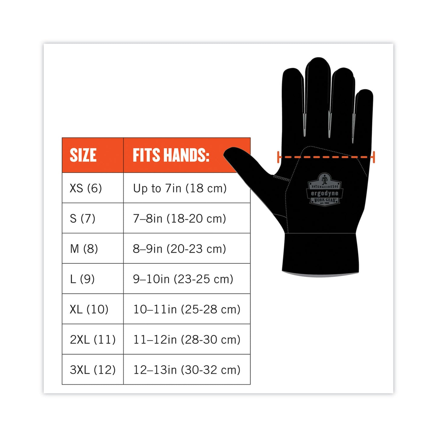 ergodyne ProFlex 812BLK High-Dexterity Black Tactical Gloves, Black, 2X-Large, Pair (17576)