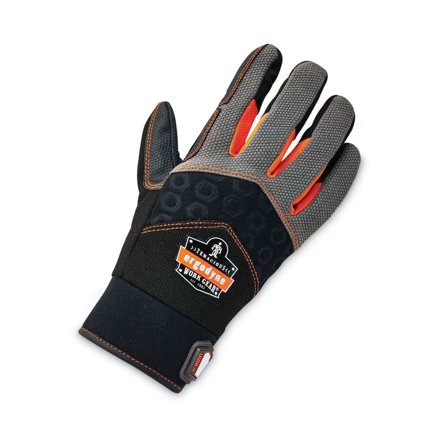 ergodyne ProFlex 9001 Full-Finger Impact Gloves, Black, Medium, Pair (17773)