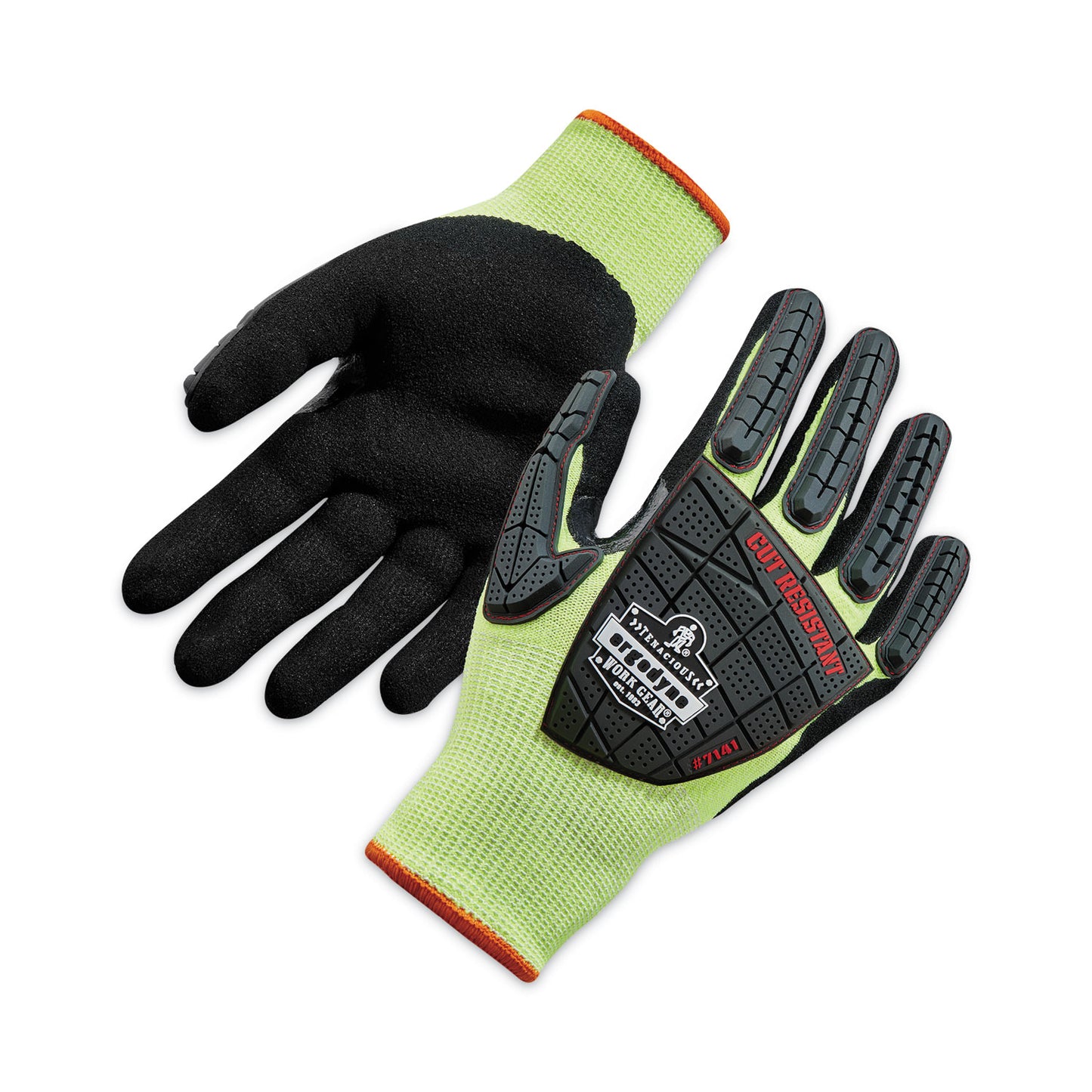 ergodyne ProFlex 7141 ANSI A4 DIR Nitrile-Coated CR Gloves, Lime, Medium, Pair (17913)