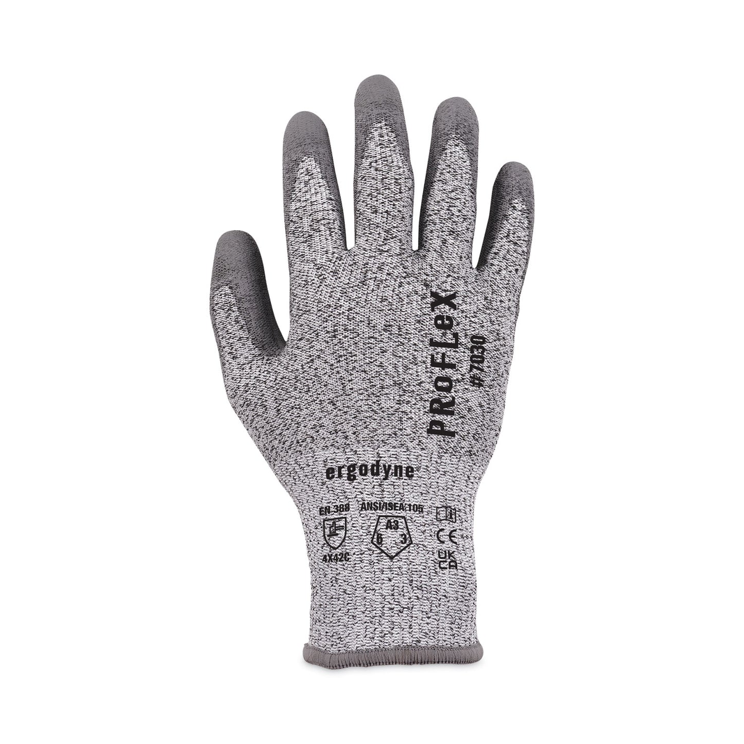 ergodyne ProFlex 7030 ANSI A3 PU Coated CR Gloves, Gray, X-Large, Pair (10465)