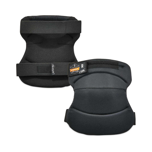 ergodyne ProFlex 230HL Knee Pads, Wide Soft Cap, Hook and Loop Closure, One Size Fits Most, Black, Pair (18231)