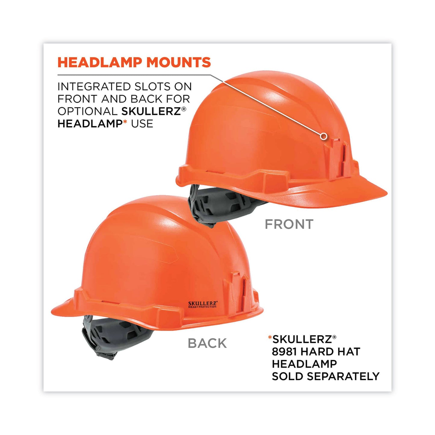 ergodyne Skullerz 8970 Class E Hard Hat Cap Style, Orange (60141)