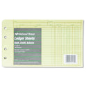 National Paper Four-Ring Binder Refill Sheets, 5 x 8.5, Green, 100/Pack (14055)