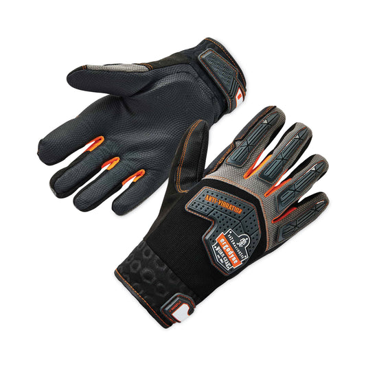 ergodyne ProFlex 9015F(x) Certified Anti-Vibration Gloves and Dorsal Protection, Black, Small, Pair (17302)