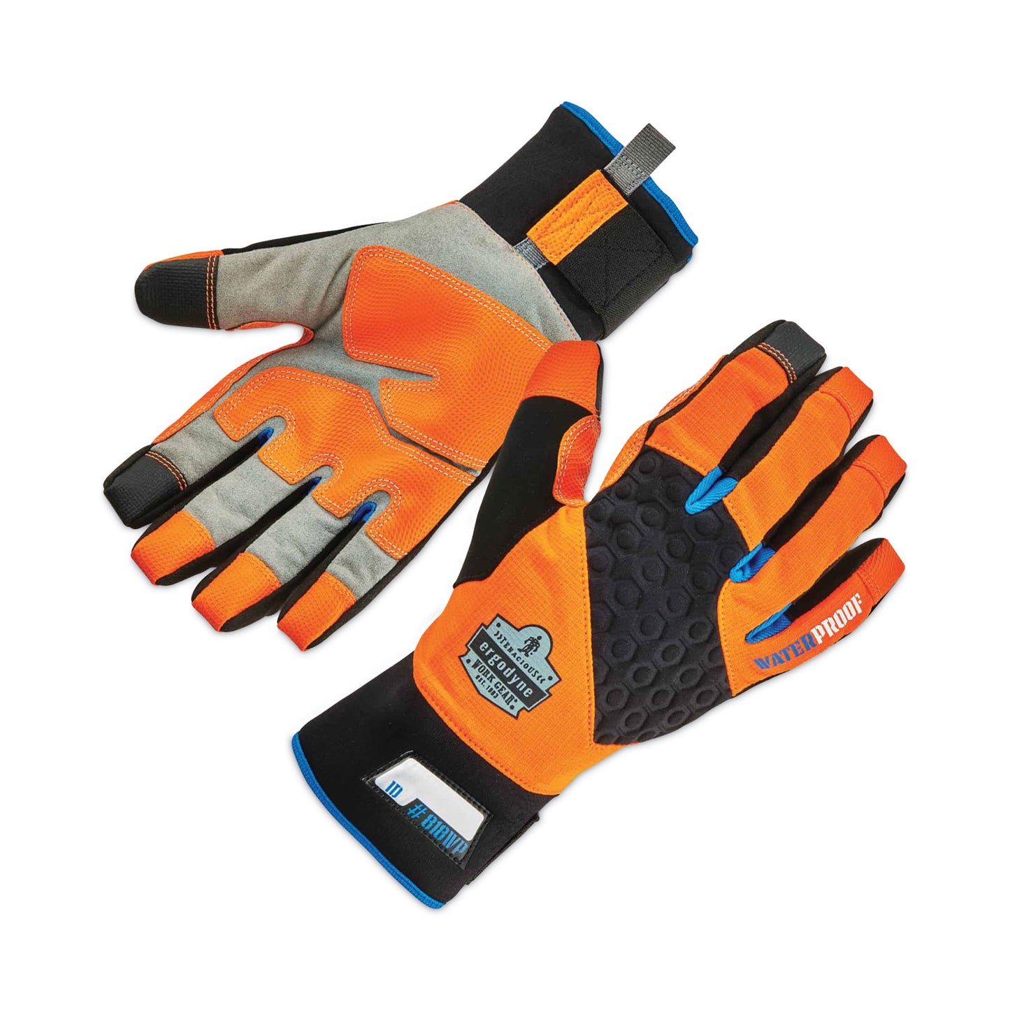 ergodyne ProFlex 818WP Thermal WP Gloves with Tena-Grip, Orange, X-Large, Pair (17395)