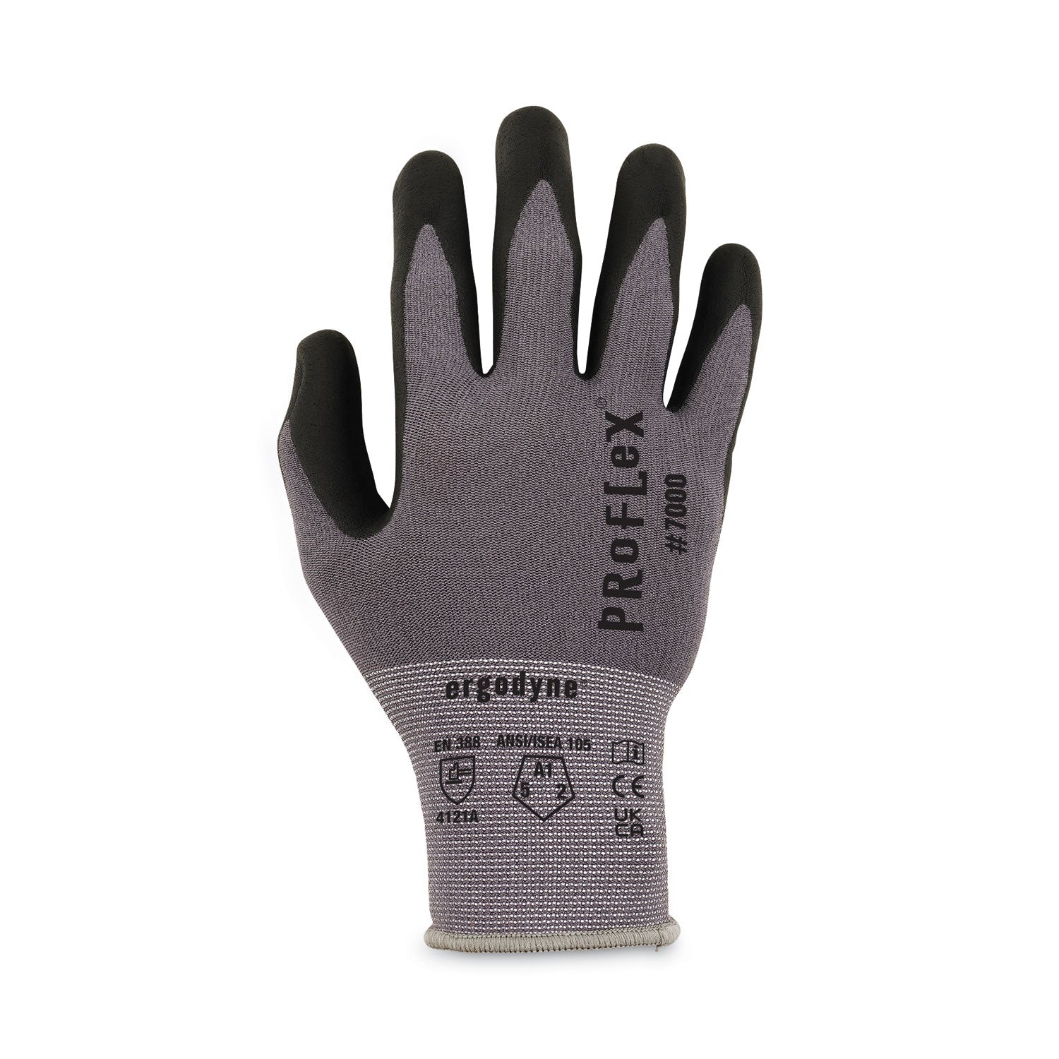 ergodyne ProFlex 7000 Nitrile-Coated Gloves Microfoam Palm, Gray, Medium, 12 Pairs/Pack (10363)