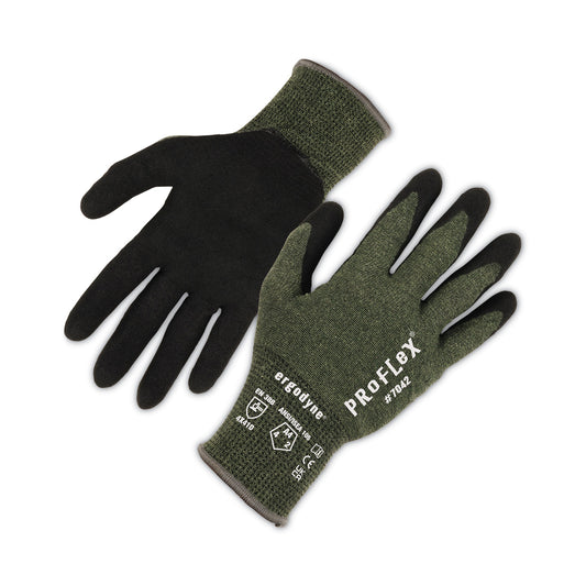 ergodyne ProFlex 7042 ANSI A4 Nitrile-Coated CR Gloves, Green, X-Large, 12 Pairs/Pack (10335)