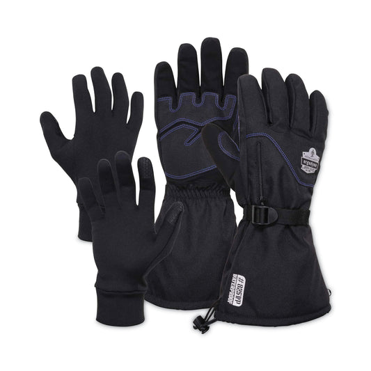 ergodyne ProFlex 825WP Thermal Waterproof Winter Work Gloves, Black, Large, Pair (17604)