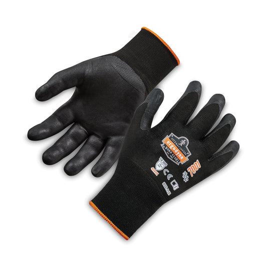 ergodyne ProFlex 7001 Nitrile-Coated Gloves, Black, Large, 144 Pairs/Pack (17854)