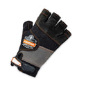 ergodyne ProFlex 901 Half-Finger Leather Impact Gloves, Black, Large, Pair (17784)