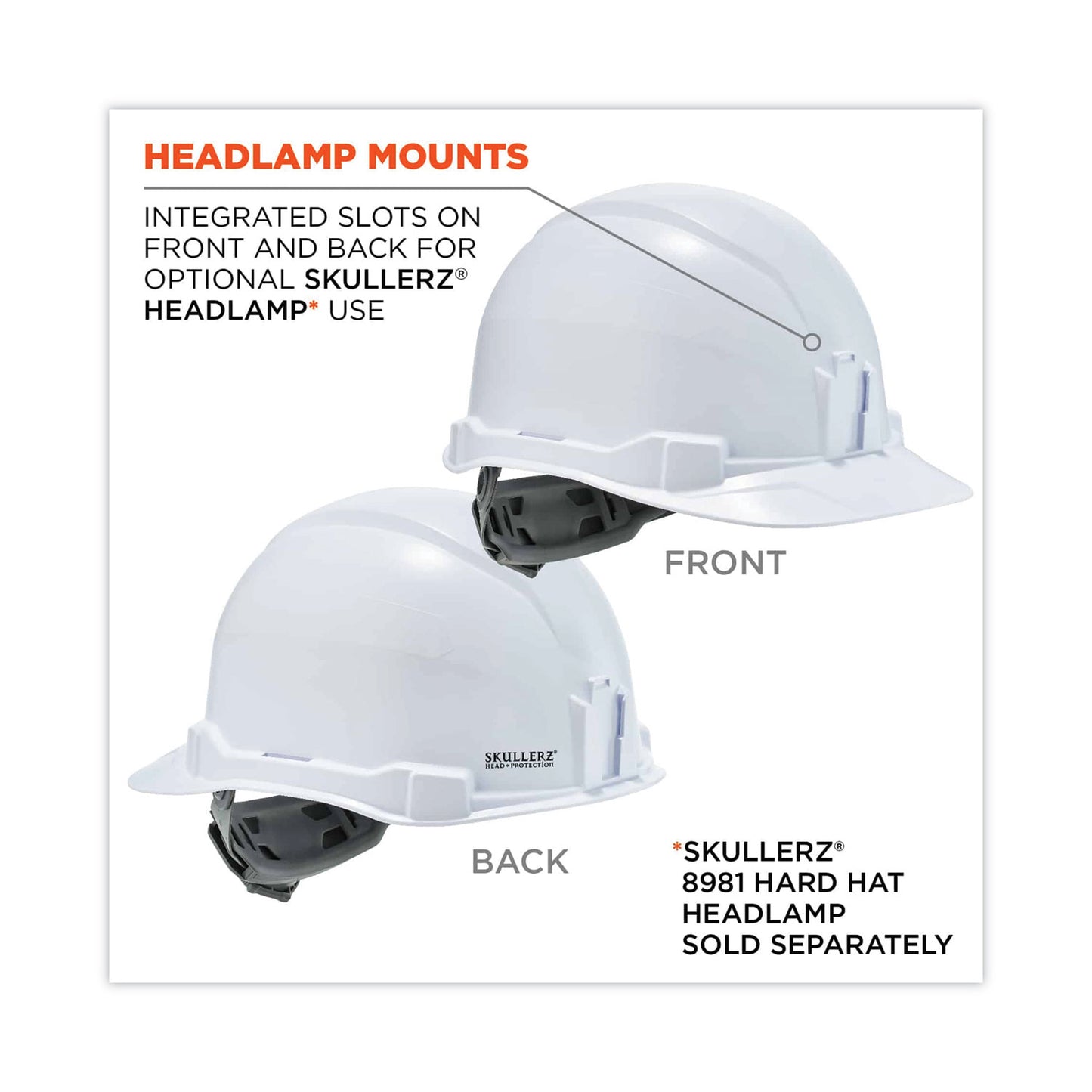 ergodyne Skullerz 8970 Class E Hard Hat Cap Style, White (60140)