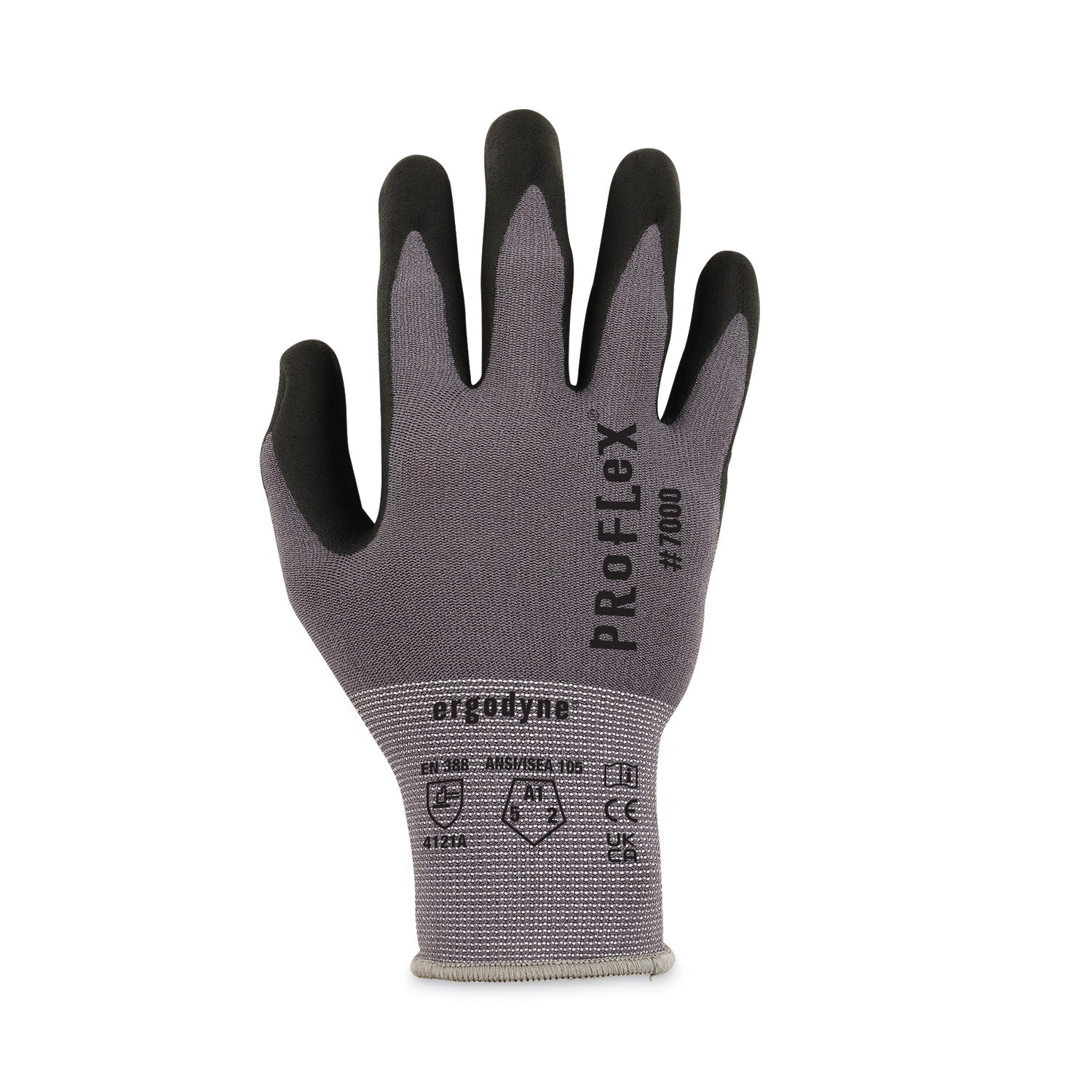 ergodyne ProFlex 7000 Nitrile-Coated Gloves Microfoam Palm, Gray, Small, 12 Pairs/Pack (10362)