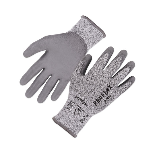 ergodyne ProFlex 7030 ANSI A3 PU Coated CR Gloves, Gray, Large, Pair (10464)