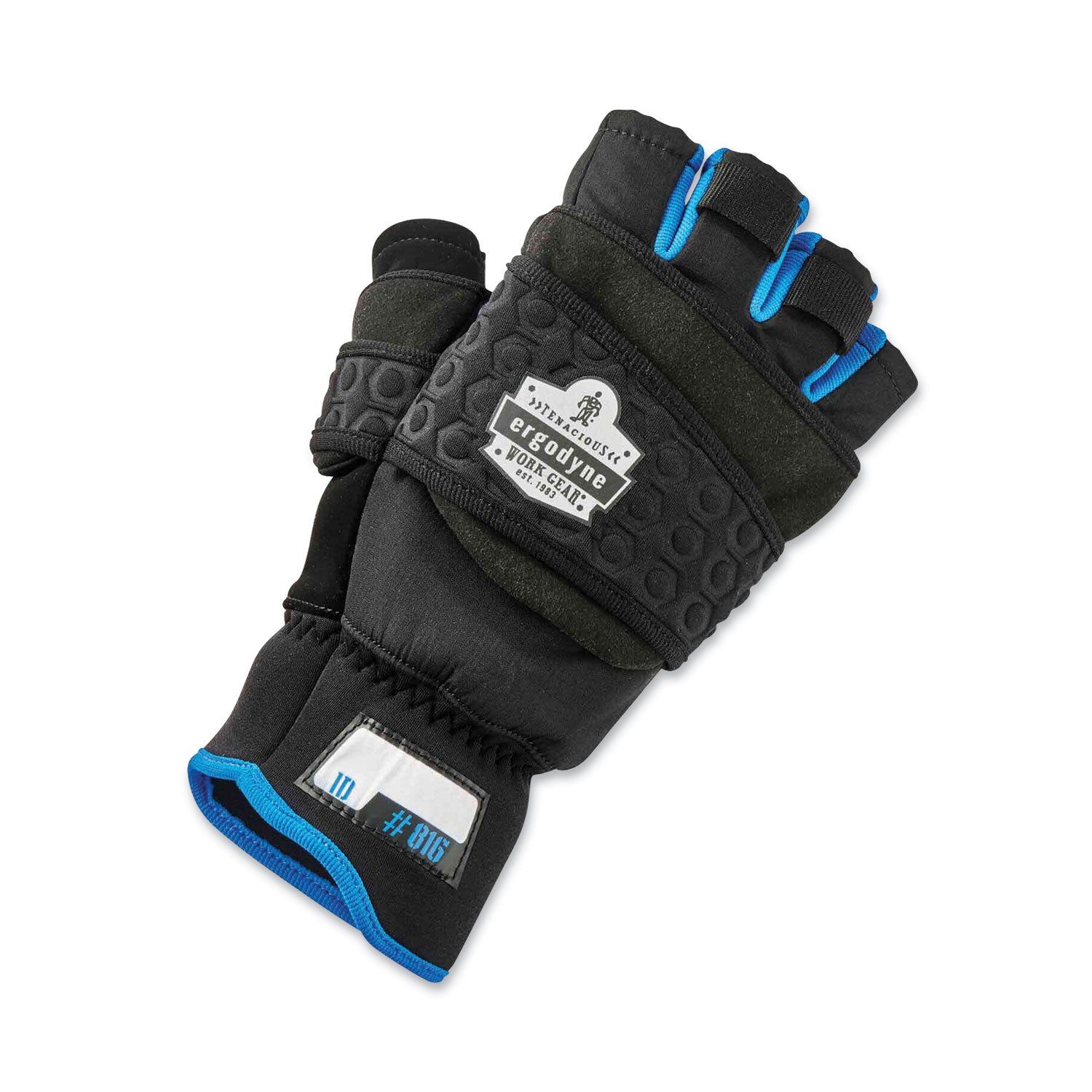 ergodyne ProFlex 816 Thermal Flip-Top Gloves, Black, X-Large, Pair (17345)