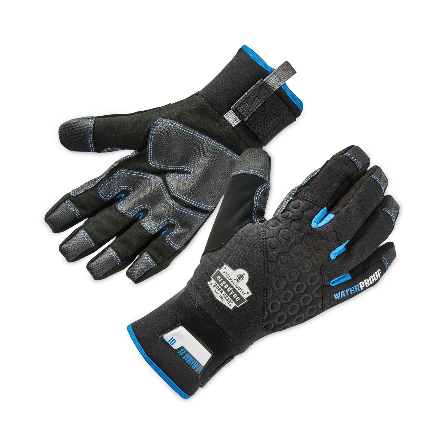 ergodyne ProFlex 818WP Thermal WP Gloves with Tena-Grip, Black, X-Large, Pair (17385)