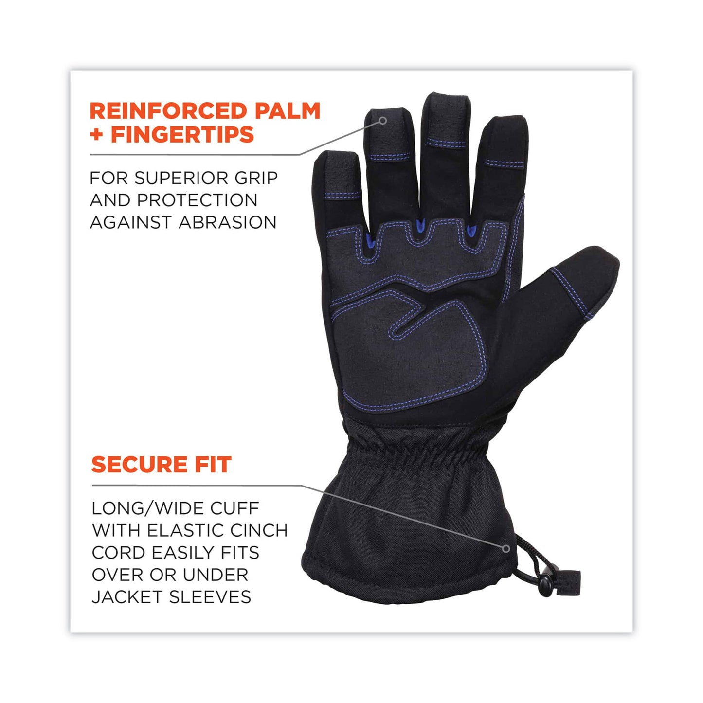 ergodyne ProFlex 819WP Extreme Thermal WP Gloves, Black, Large, Pair (17614)