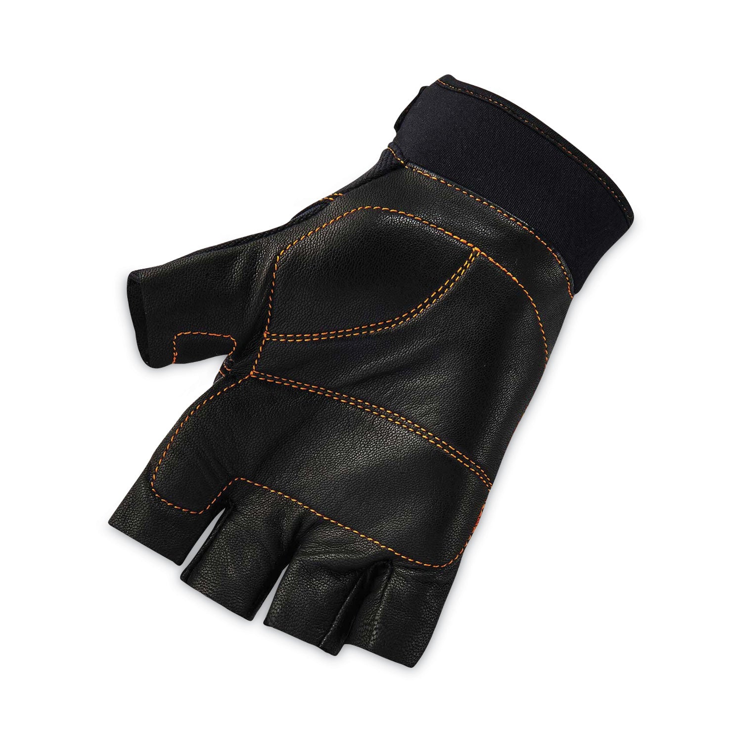 ergodyne ProFlex 901 Half-Finger Leather Impact Gloves, Black, Medium, Pair (17783)