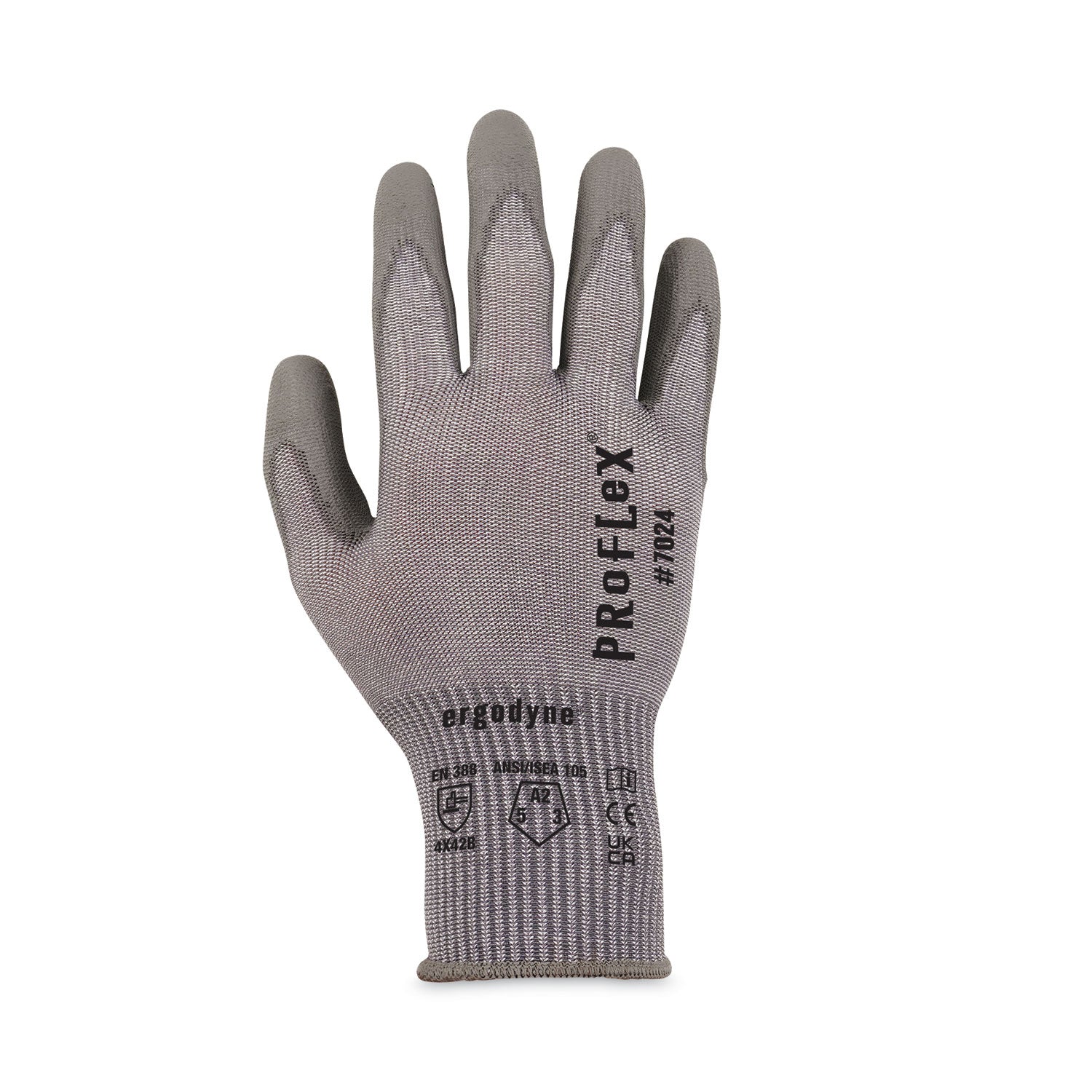 ergodyne ProFlex 7024 ANSI A2 PU Coated CR Gloves, Gray, Small, Pair (10402)