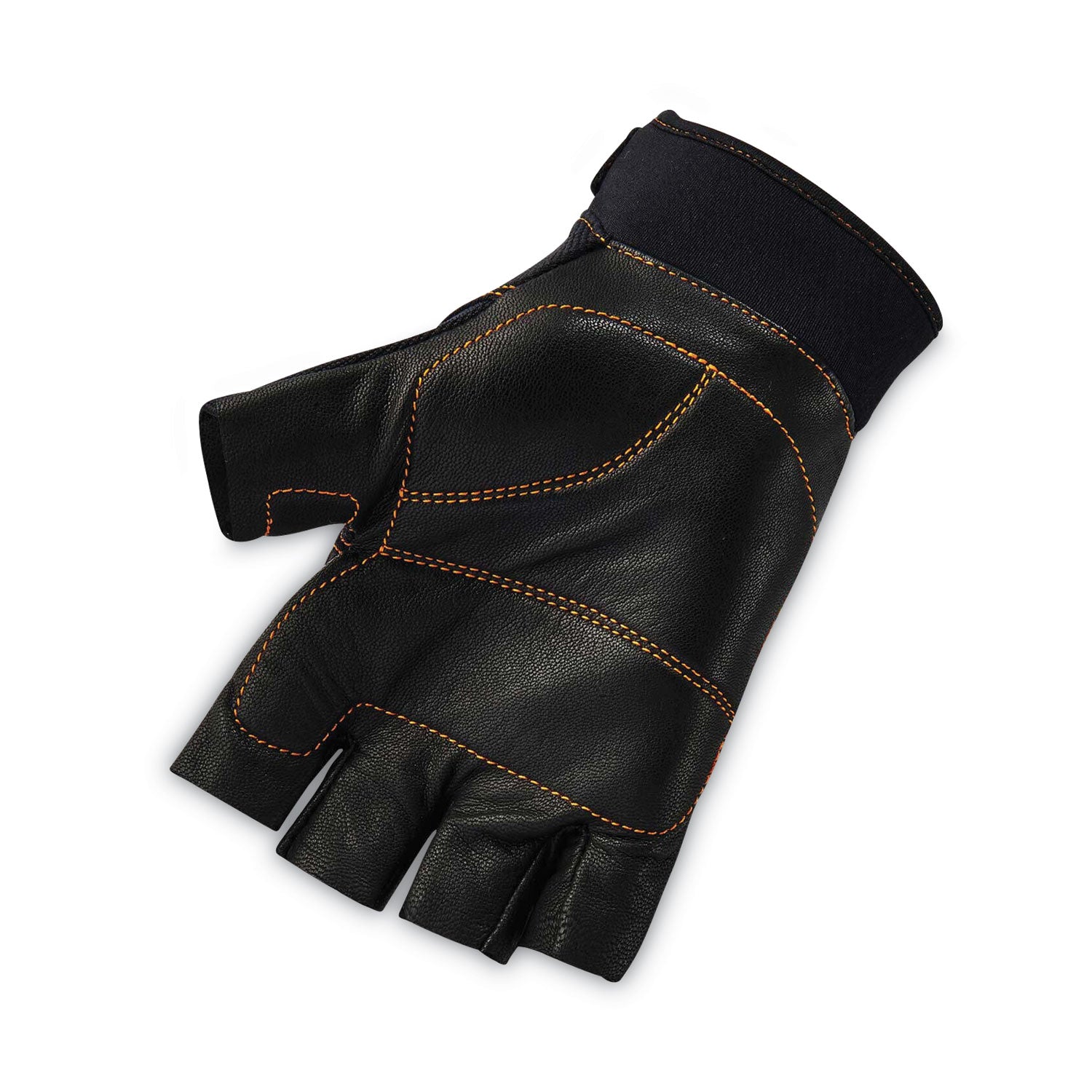 ergodyne ProFlex 901 Half-Finger Leather Impact Gloves, Black, 2X-Large, Pair (17786)