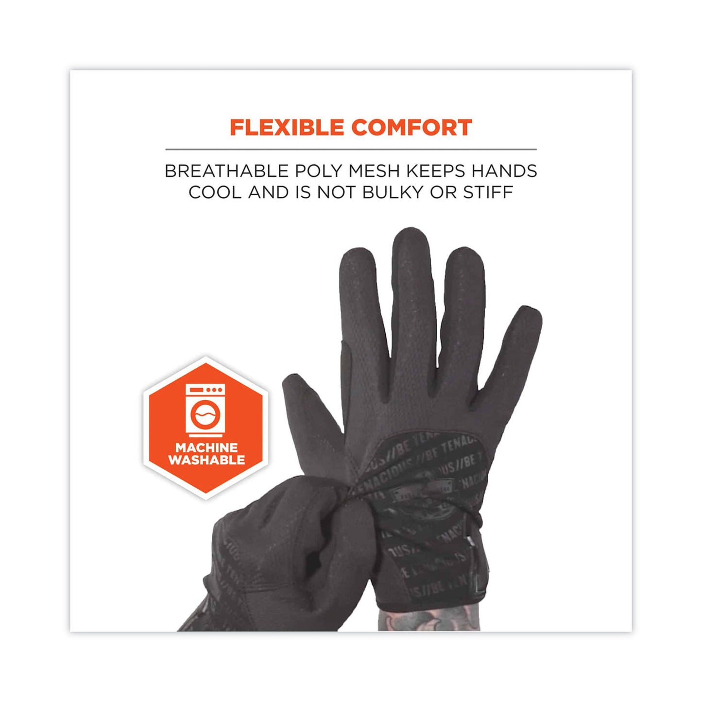 ergodyne ProFlex 812BLK High-Dexterity Black Tactical Gloves, Black, 2X-Large, Pair (17576)