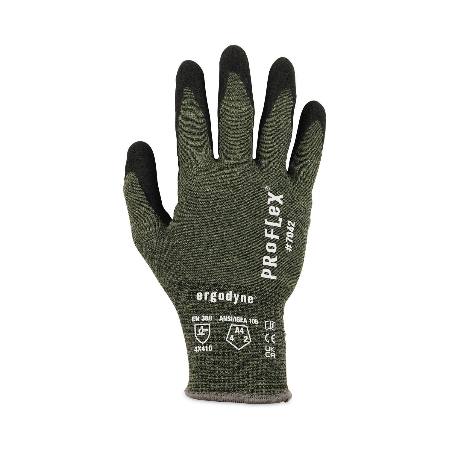 ergodyne ProFlex 7042 ANSI A4 Nitrile-Coated CR Gloves, Green, X-Large, 12 Pairs/Pack (10335)