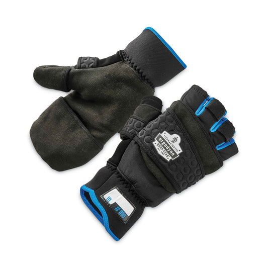 ergodyne ProFlex 816 Thermal Flip-Top Gloves, Black, 2X-Large, Pair (17346)