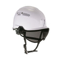 ergodyne Skullerz 8975V Class C Safety Helmet with 8991 Visor Kit, Smoke Lens, 6-Point Ratchet Suspension, White (60220)