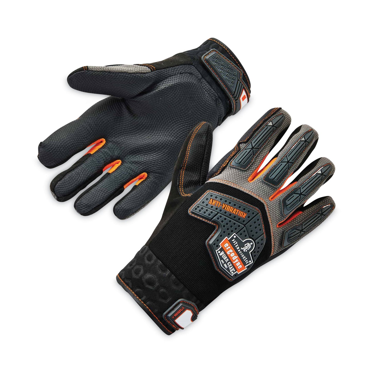 ergodyne ProFlex 9015F(x) Certified Anti-Vibration Gloves and Dorsal Protection, Black, X-Large, Pair (17305)