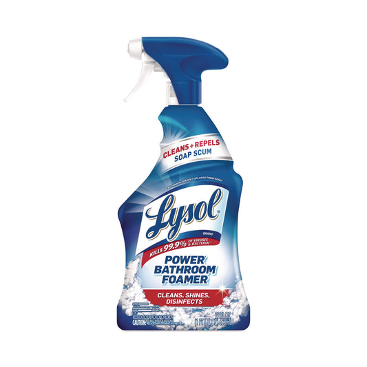 LYSOL Brand Disinfectant Power Bathroom Foamer, Liquid, Unscented, 22 oz Trigger Spray Bottle, 6/Carton (90036CT)