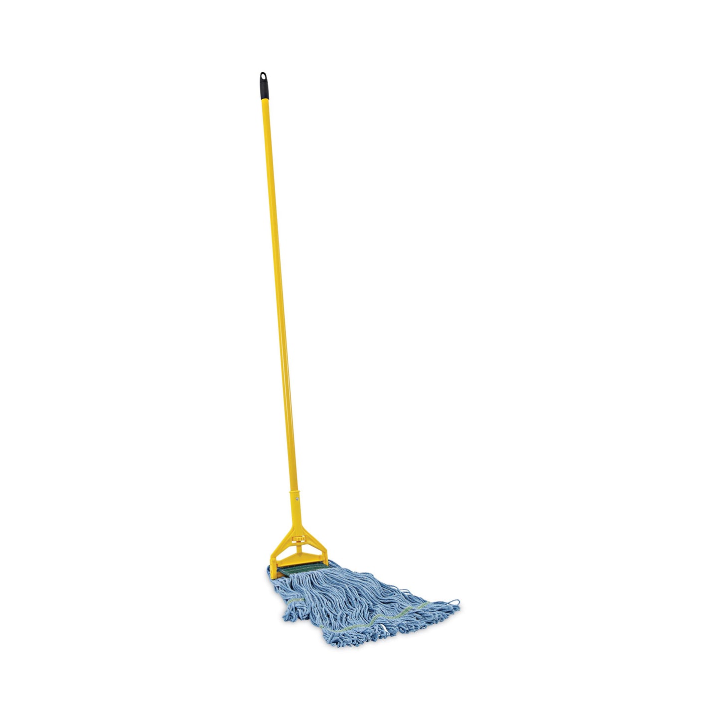 Boardwalk Looped End Mop Kit, Medium Blue Cotton/Rayon/Synthetic Head, 60" Yellow Metal/Polypropylene Handle (400MBC)