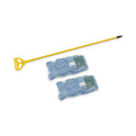 Boardwalk Looped End Mop Kit, Medium Blue Cotton/Rayon/Synthetic Head, 60" Yellow Metal/Polypropylene Handle (400MBC)